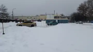 Занятия на автодроме в самую зиму
